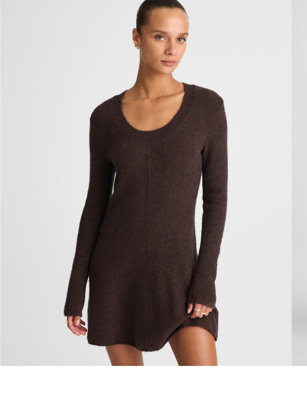 Madewell Chocolate Brown Knit Mini Dress